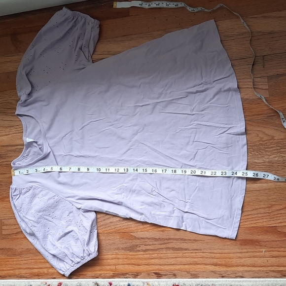 Time and Tru maternity lavender eyelet sleeve shirt small - Picture 4 of 4